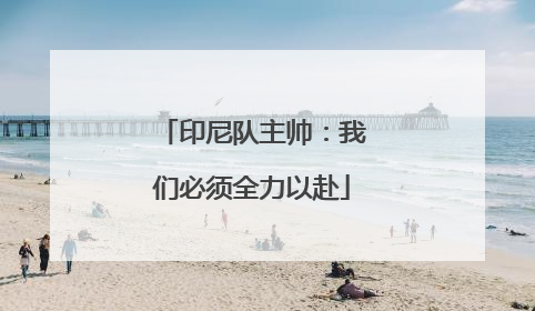 印尼队主帅：我们必须全力以赴