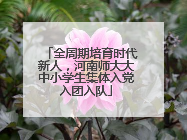 全周期培育时代新人，河南师大大中小学生集体入党入团入队