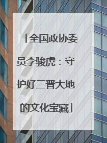 全国政协委员李骏虎：守护好三晋大地的文化宝藏