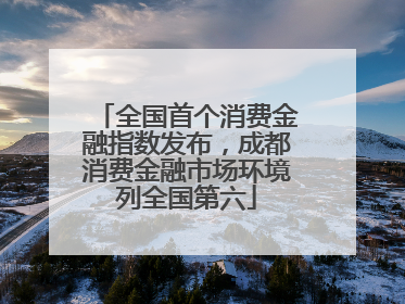 全国首个消费金融指数发布，成都消费金融市场环境列全国第六