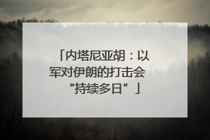 内塔尼亚胡：以军对伊朗的打击会“持续多日”