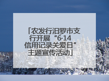 农发行汨罗市支行开展“6·14信用记录关爱日”主题宣传活动