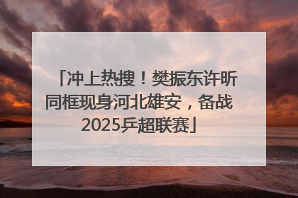冲上热搜！樊振东许昕同框现身河北雄安，备战2025乒超联赛