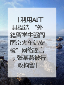 利用AI工具捏造 “外籍留学生强闯南京火车站安检”网络谣言，张某燕被行政拘留