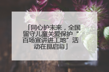 同心护未来，全国留守儿童关爱保护“百场宣讲进工地”活动在昆启幕