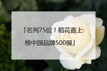 名列75位！稻花香上榜中国品牌500强