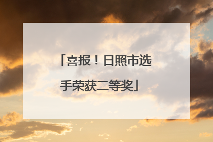 喜报！日照市选手荣获二等奖