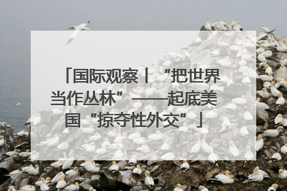 国际观察丨“把世界当作丛林”——起底美国“掠夺性外交”