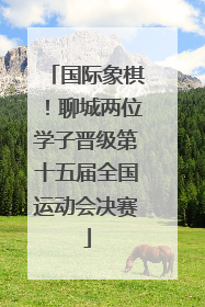 国际象棋！聊城两位学子晋级第十五届全国运动会决赛