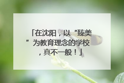 在沈阳，以“臻美”为教育理念的学校，真不一般！