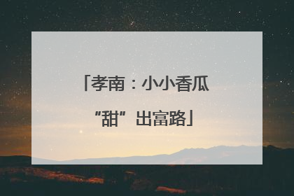 孝南：小小香瓜 “甜”出富路