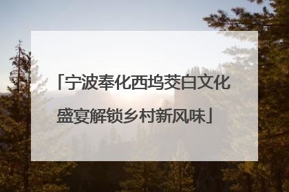 宁波奉化西坞茭白文化盛宴解锁乡村新风味