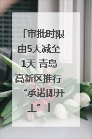 审批时限由5天减至1天 青岛高新区推行“承诺即开工”