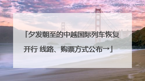 夕发朝至的中越国际列车恢复开行 线路、购票方式公布→