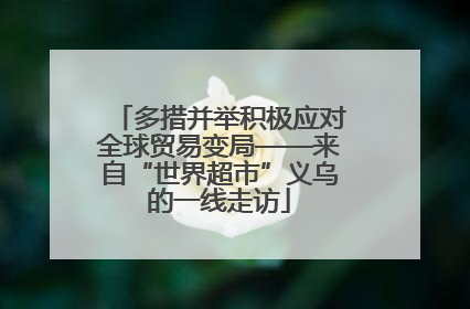 多措并举积极应对全球贸易变局——来自“世界超市”义乌的一线走访