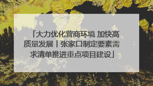 大力优化营商环境 加快高质量发展丨张家口制定要素需求清单推进重点项目建设