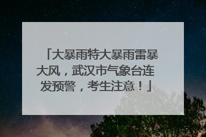 大暴雨特大暴雨雷暴大风，武汉市气象台连发预警，考生注意！