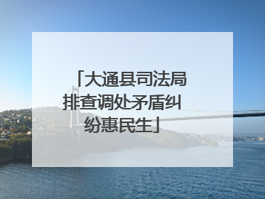 大通县司法局排查调处矛盾纠纷惠民生