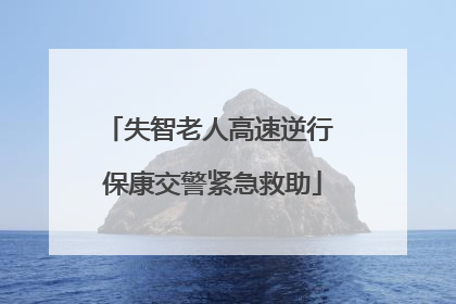 失智老人高速逆行 保康交警紧急救助