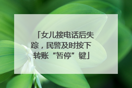 女儿接电话后失踪，民警及时按下转账“暂停”键