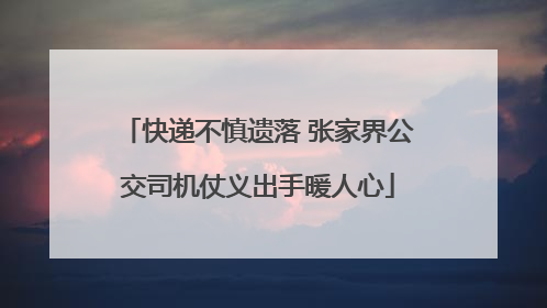 快递不慎遗落 张家界公交司机仗义出手暖人心