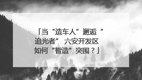 当“造车人”邂逅“追光者” 六安开发区如何“智造”突围？