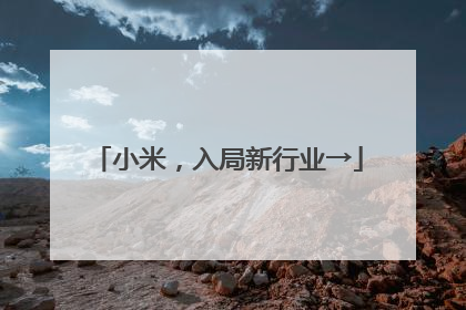 小米，入局新行业→