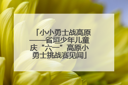 小小勇士战高原——省垣少年儿童庆“六一”高原小勇士挑战赛见闻