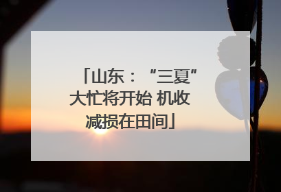 山东：“三夏”大忙将开始 机收减损在田间
