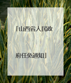 山西省人民政府任免通知