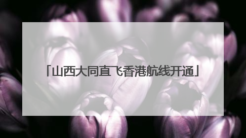山西大同直飞香港航线开通