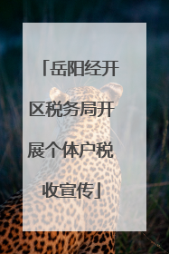 岳阳经开区税务局开展个体户税收宣传