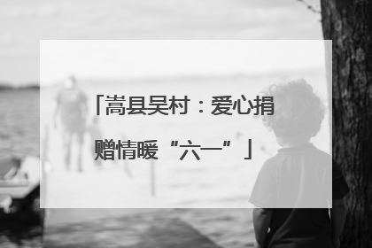 嵩县吴村：爱心捐赠情暖“六一”