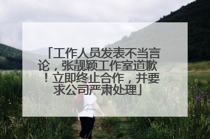 工作人员发表不当言论，张靓颖工作室道歉！立即终止合作，并要求公司严肃处理