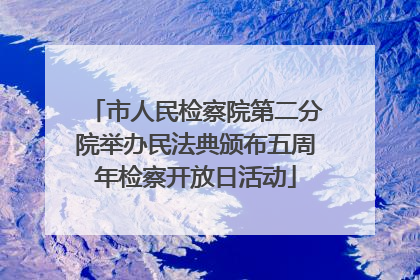 市人民检察院第二分院举办民法典颁布五周年检察开放日活动