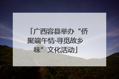 广西容县举办“侨聚端午情·寻觅故乡味”文化活动