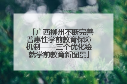 广西柳州不断完善普惠性学前教育保障机制——三个优化绘就学前教育新图景