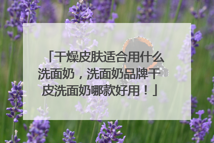 干燥皮肤适合用什么洗面奶，洗面奶品牌干皮洗面奶哪款好用！
