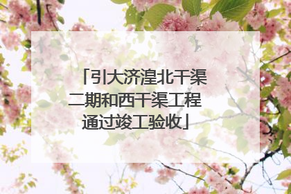 引大济湟北干渠二期和西干渠工程通过竣工验收