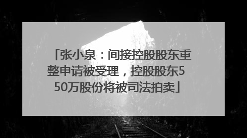张小泉：间接控股股东重整申请被受理，控股股东550万股份将被司法拍卖