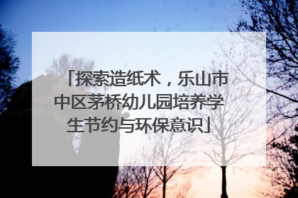探索造纸术，乐山市中区茅桥幼儿园培养学生节约与环保意识