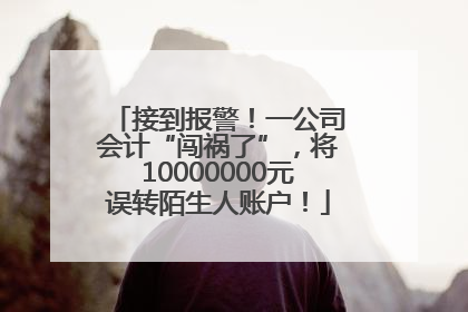 接到报警！一公司会计“闯祸了”，将10000000元误转陌生人账户！