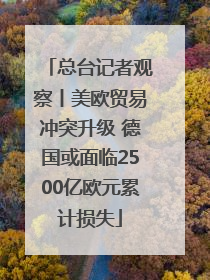 总台记者观察丨美欧贸易冲突升级 德国或面临2500亿欧元累计损失