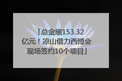 总金额153.32亿元！凉山借力西博会现场签约10个项目