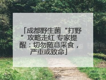 成都野生菌“打野”攻略走红 专家提醒：切勿随意采食，严重或致命