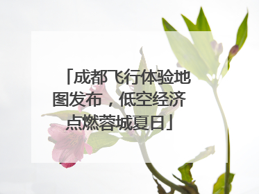 成都飞行体验地图发布，低空经济点燃蓉城夏日