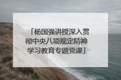 杨国强讲授深入贯彻中央八项规定精神学习教育专题党课