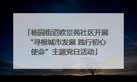 杨园街道欧景苑社区开展“寻根城市发展 践行初心使命”主题党日活动
