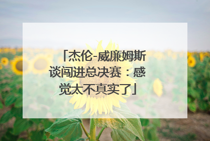 杰伦-威廉姆斯谈闯进总决赛：感觉太不真实了