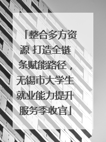 整合多方资源 打造全链条赋能路径，无锡市大学生就业能力提升服务季收官